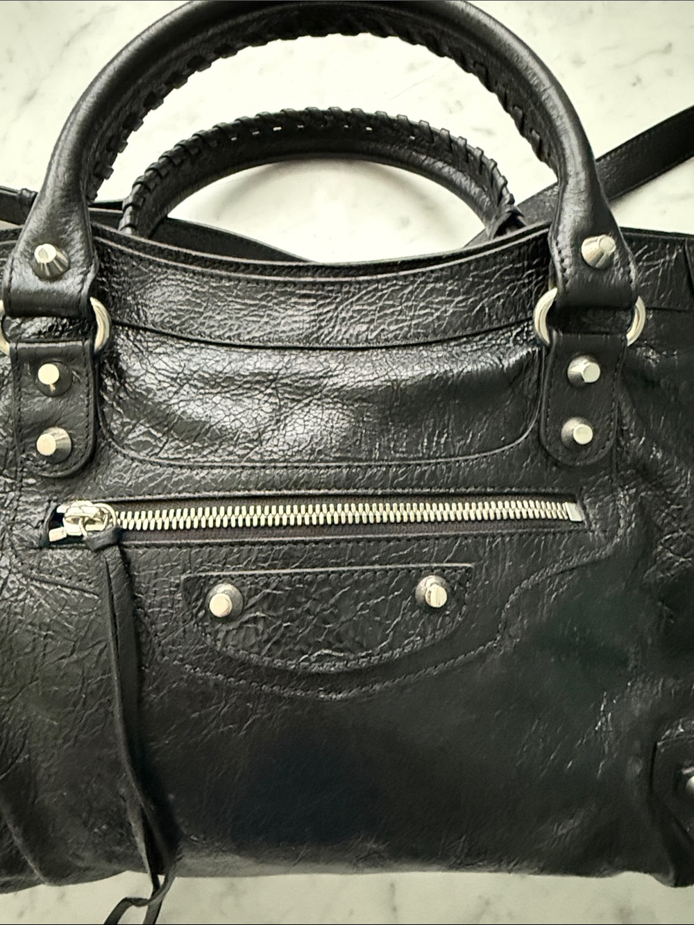 Balenciaga Black Leather City Bag with Silver Hardware - Picture 2 of 9